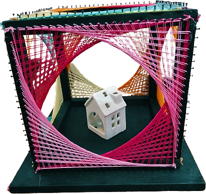 Box con geometria di  lana